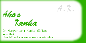 akos kanka business card